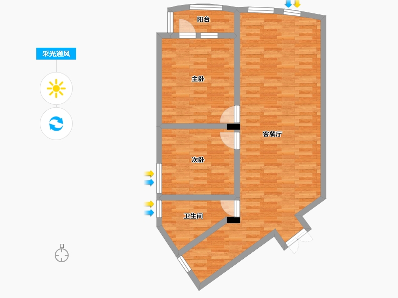 辽宁省-本溪市-成德嘉园-74.45-户型库-采光通风