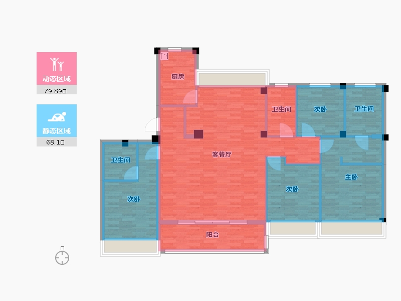 浙江省-杭州市-万科未来天空之城-134.40-户型库-动静分区