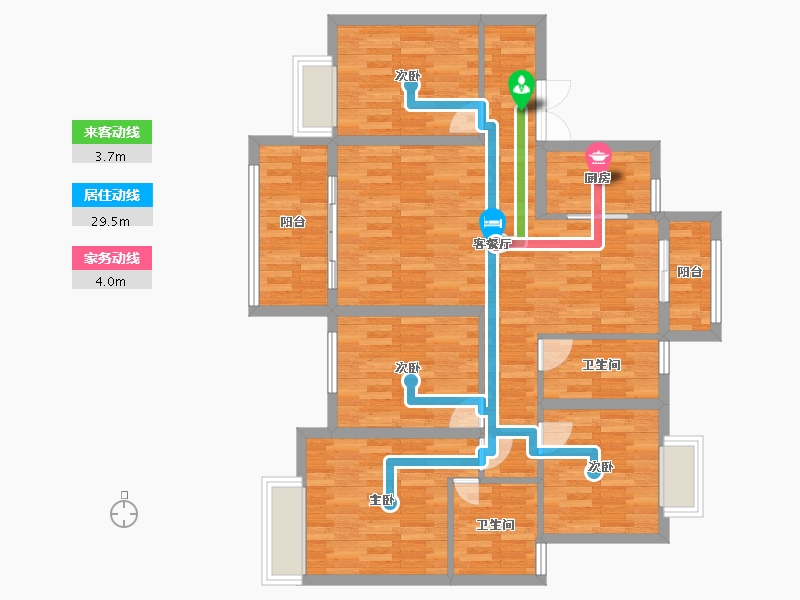 湖北省-咸宁市-名门首府-101.73-户型库-动静线