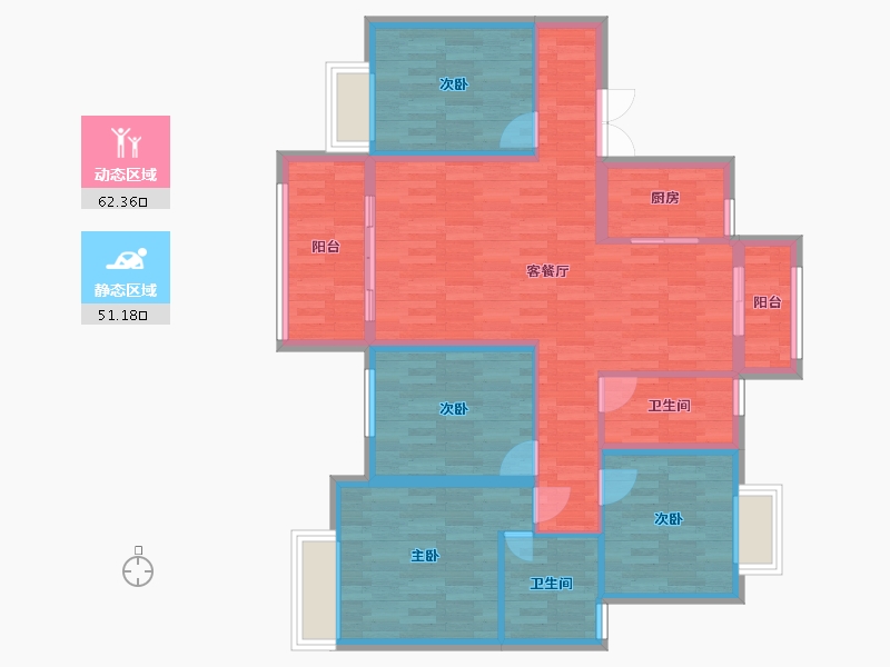 湖北省-咸宁市-名门首府-101.73-户型库-动静分区