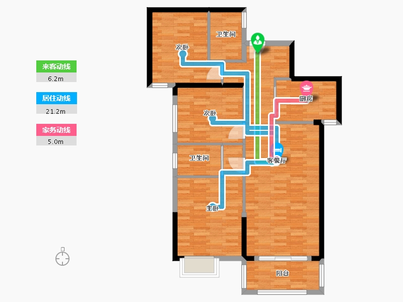 湖北省-孝感市-香港城3期-87.85-户型库-动静线