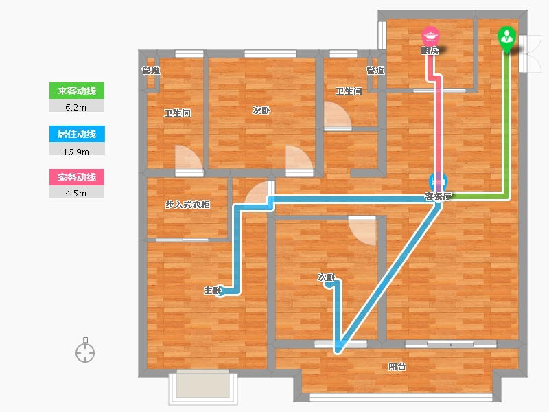 江苏省-连云港市-四季金辉-105.00-户型库-动静线