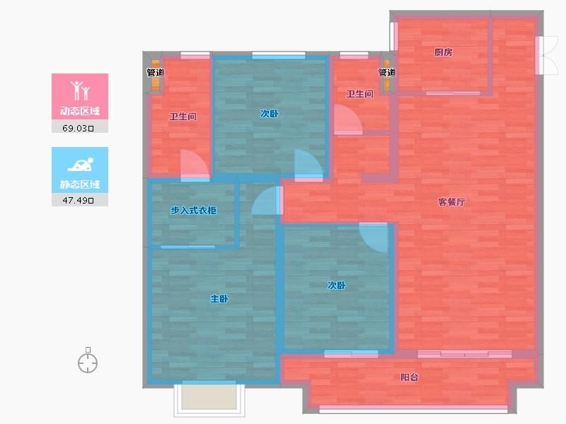 江苏省-连云港市-四季金辉-105.00-户型库-动静分区