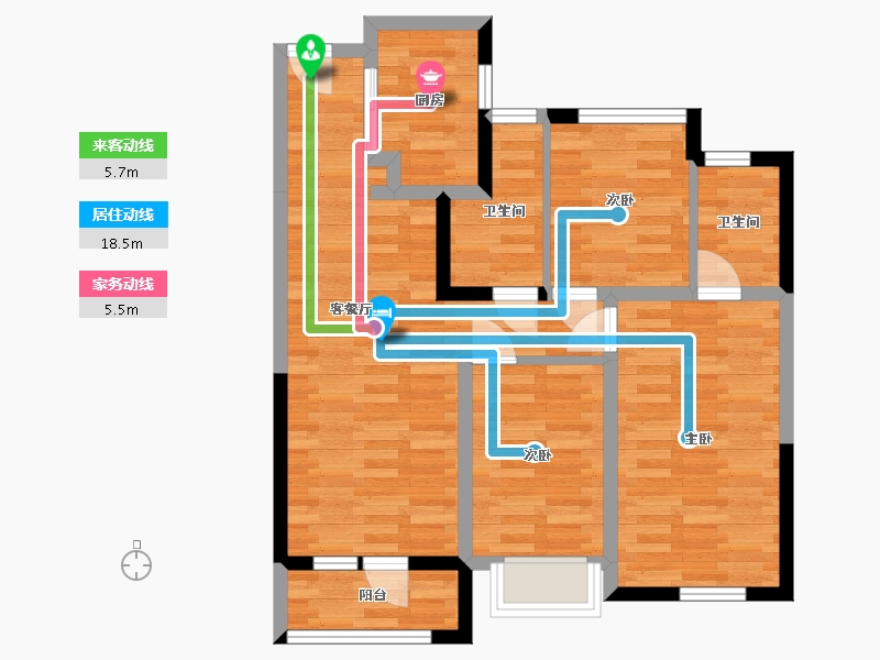 湖北省-武汉市-兰亭大境-72.34-户型库-动静线