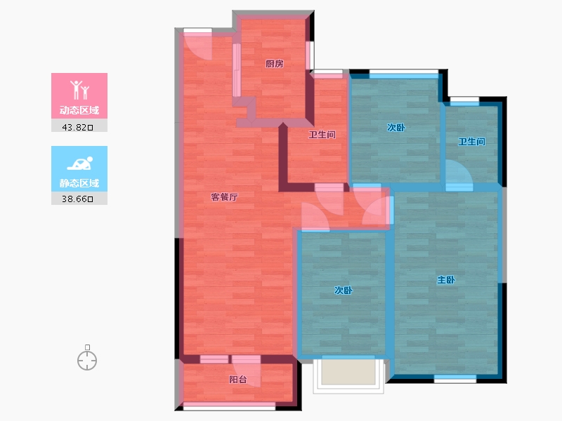 湖北省-武汉市-兰亭大境-72.34-户型库-动静分区