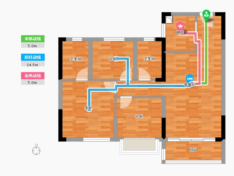 浙江省-绍兴市-碧桂园钱塘府-71.35-户型库-动静线