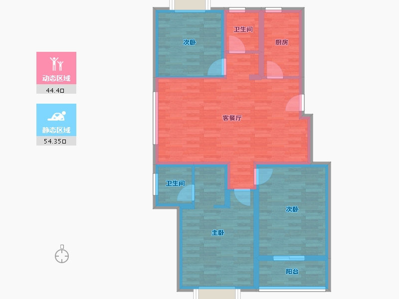 云南省-保山市-锦绣家园-87.86-户型库-动静分区