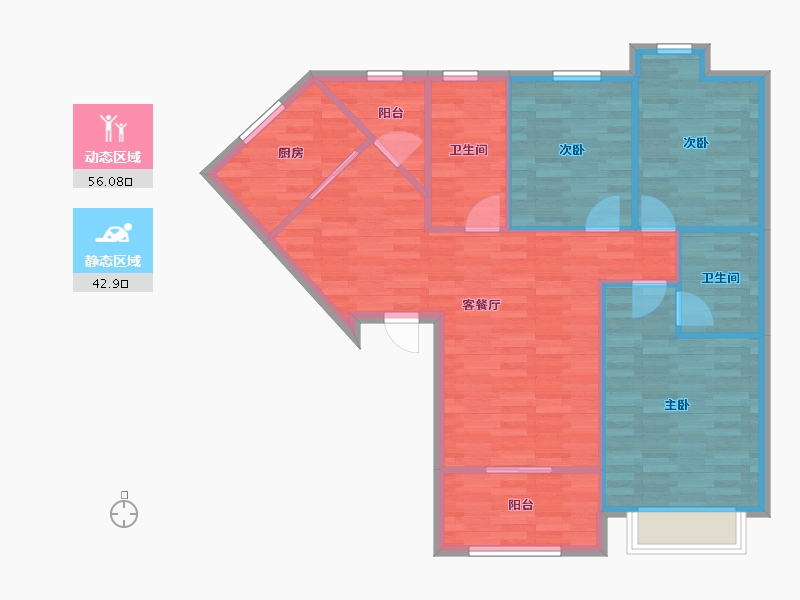 河南省-郑州市-东亚翡翠明珠-90.10-户型库-动静分区