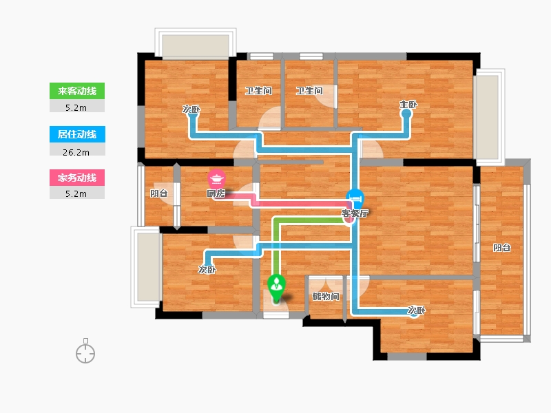 四川省-成都市-中洲中央公园-102.22-户型库-动静线