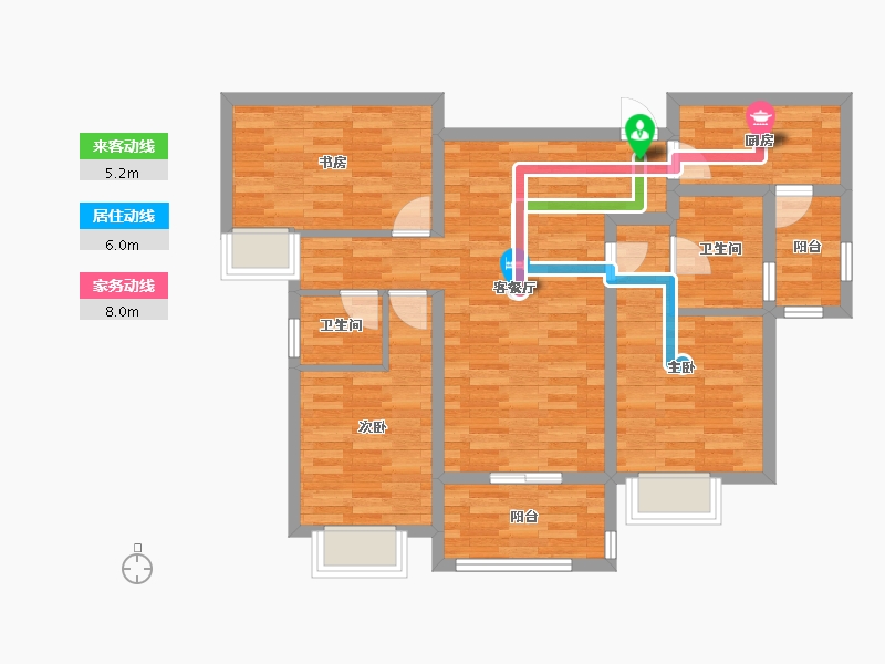 四川省-成都市-棠府-84.06-户型库-动静线