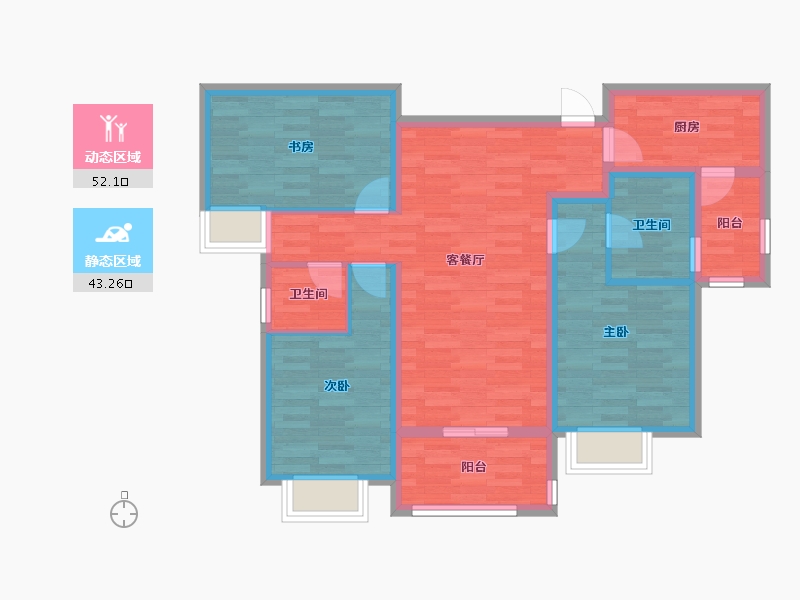 四川省-成都市-棠府-84.06-户型库-动静分区