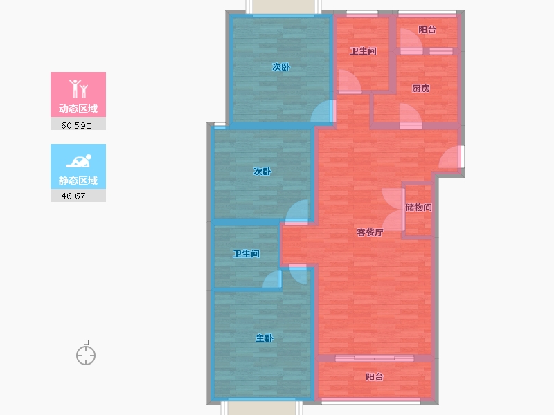 江西省-吉安市-聚仁雅苑-95.24-户型库-动静分区