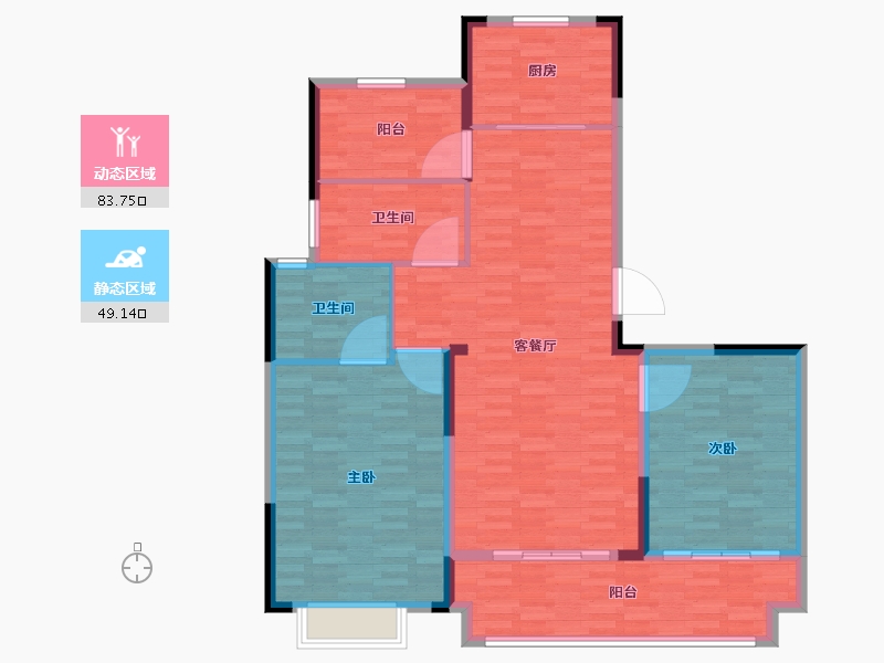 浙江省-宁波市-余姚金茂悦观庭-122.01-户型库-动静分区