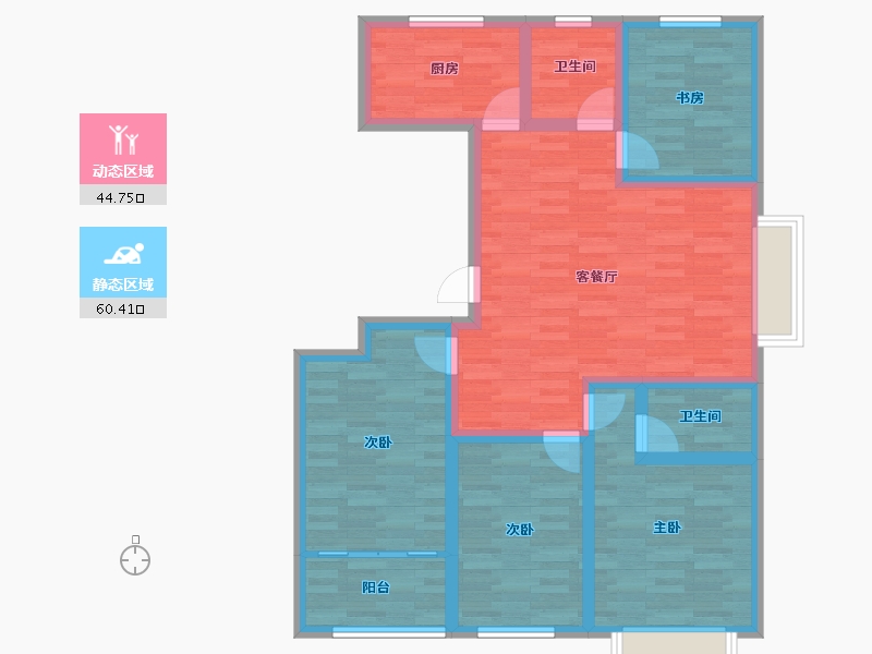 山东省-潍坊市-怡景花园-93.01-户型库-动静分区