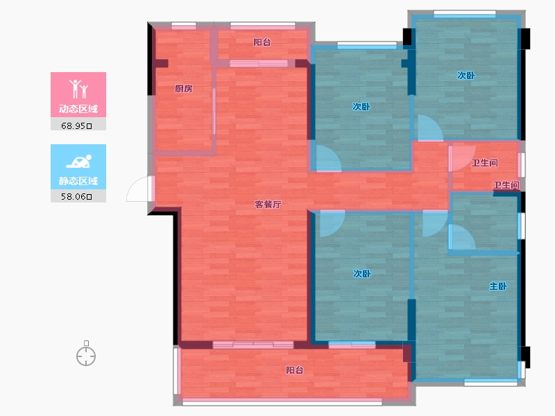 福建省-莆田市-永鸿文化城 C区-114.54-户型库-动静分区