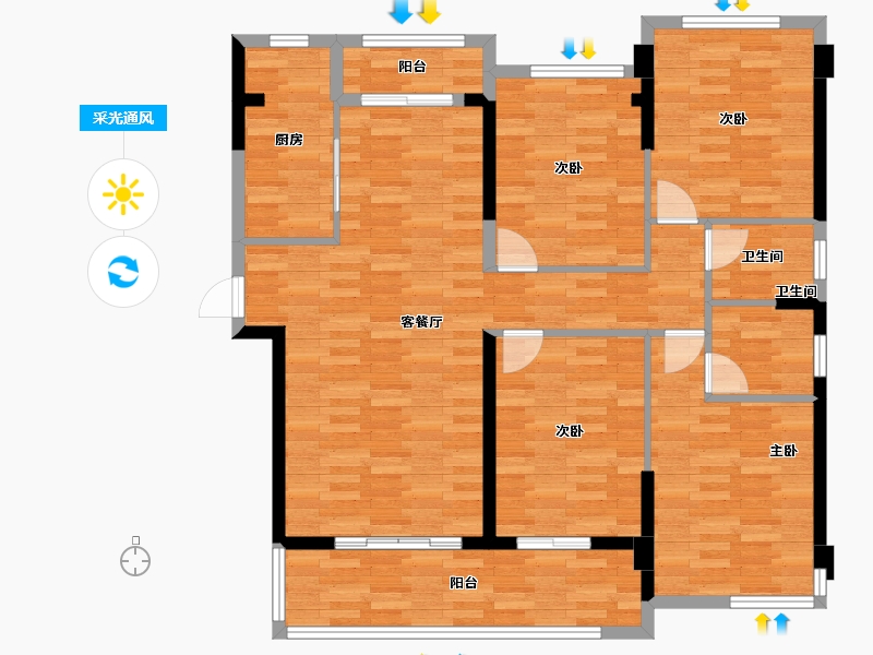 福建省-莆田市-永鸿文化城 C区-114.54-户型库-采光通风