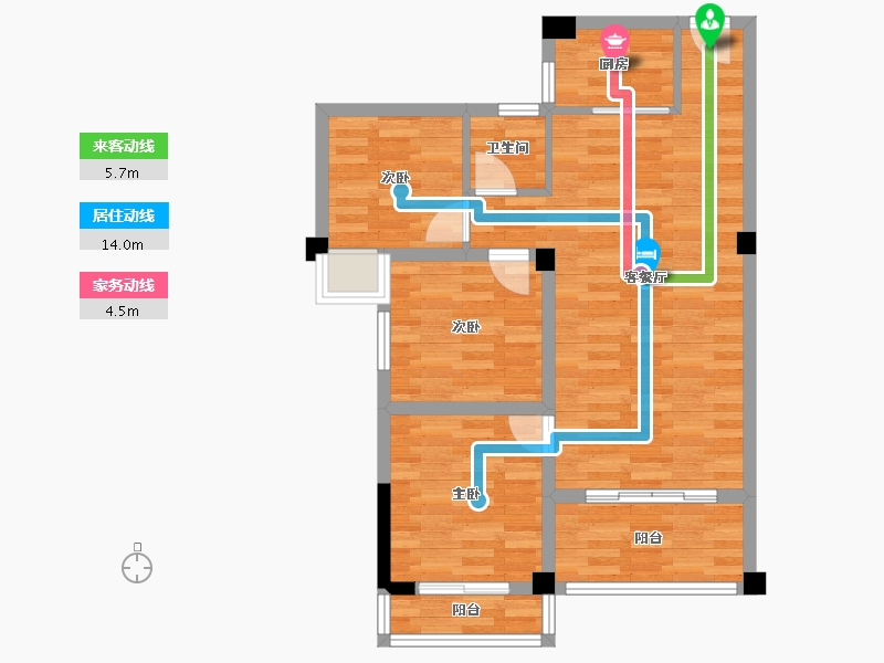 福建省-泉州市-百盛广场-70.48-户型库-动静线