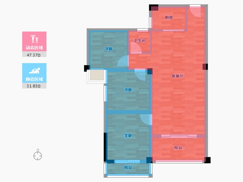 福建省-泉州市-百盛广场-70.48-户型库-动静分区