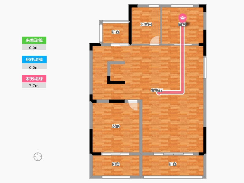 浙江省-宁波市-富力御官山-125.63-户型库-动静线