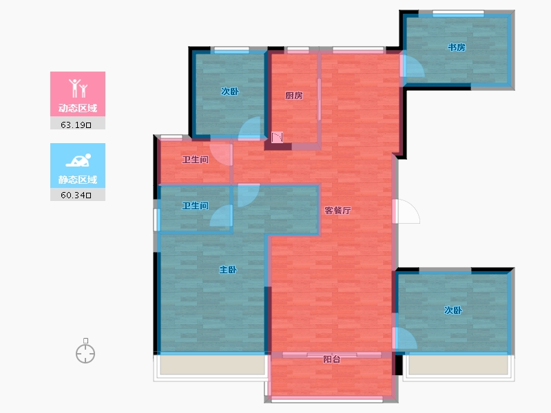 山东省-菏泽市-碧桂园天汇-110.99-户型库-动静分区