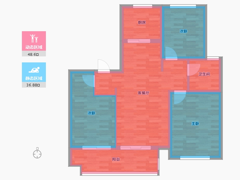 江苏省-南通市-上悦城-76.51-户型库-动静分区