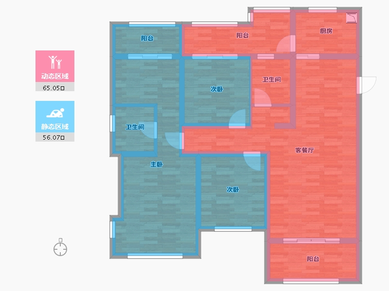 安徽省-六安市-悠然蓝溪-107.00-户型库-动静分区