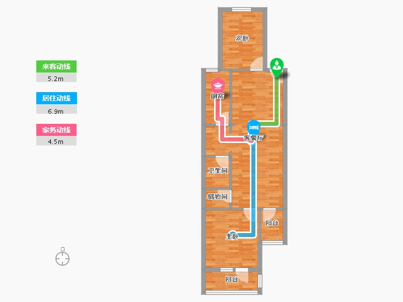 北京-北京市-罗庄南里-63.39-户型库-动静线