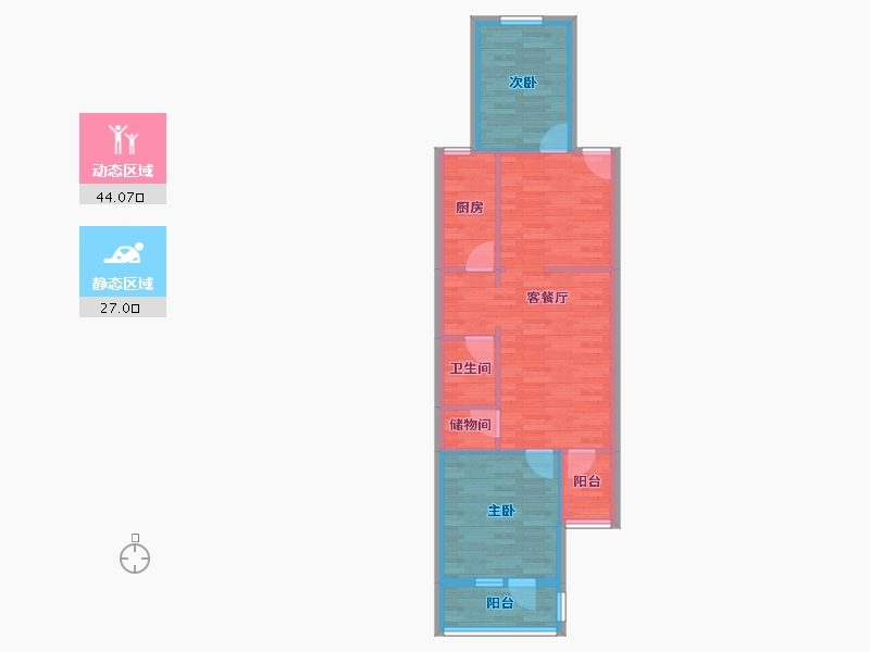 北京-北京市-罗庄南里-63.39-户型库-动静分区