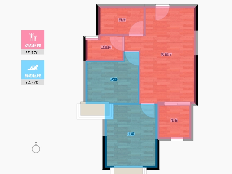 湖北省-荆门市-公园豪庭-52.45-户型库-动静分区