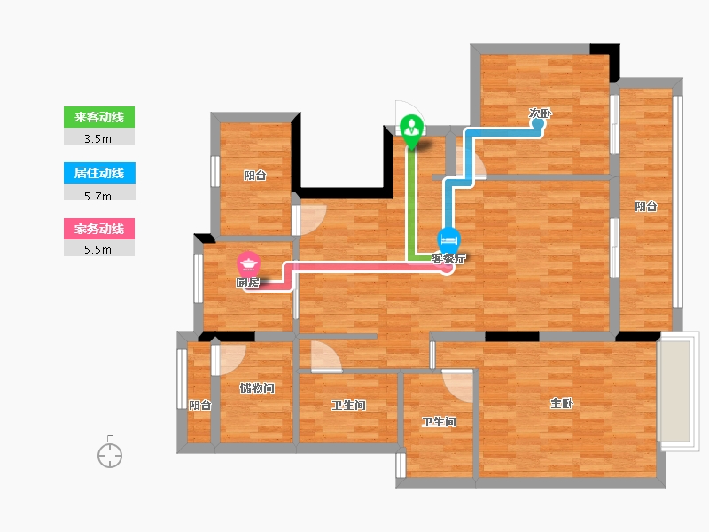 浙江省-杭州市-时代公馆-96.25-户型库-动静线