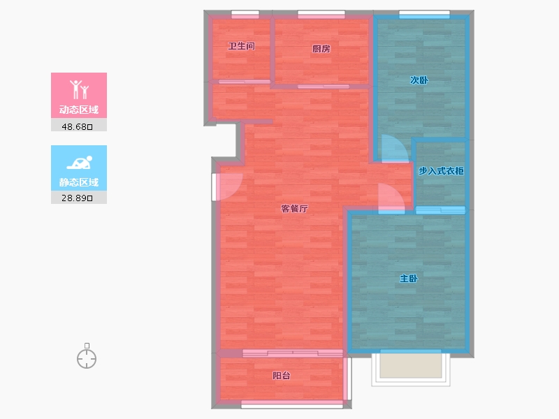 山东省-烟台市-锦里七区二期-69.82-户型库-动静分区