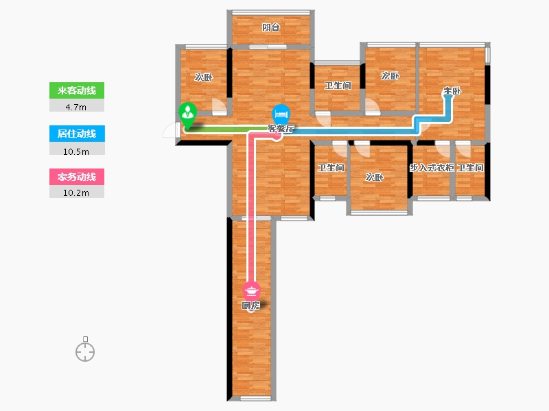 广西壮族自治区-南宁市-西建・冠城世家-133.92-户型库-动静线