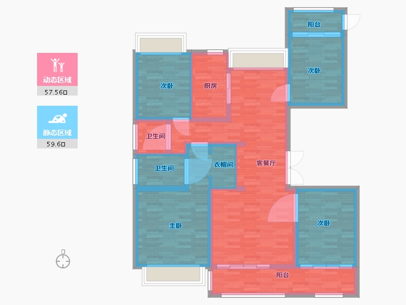 浙江省-丽水市-温溪首府-105.00-户型库-动静分区