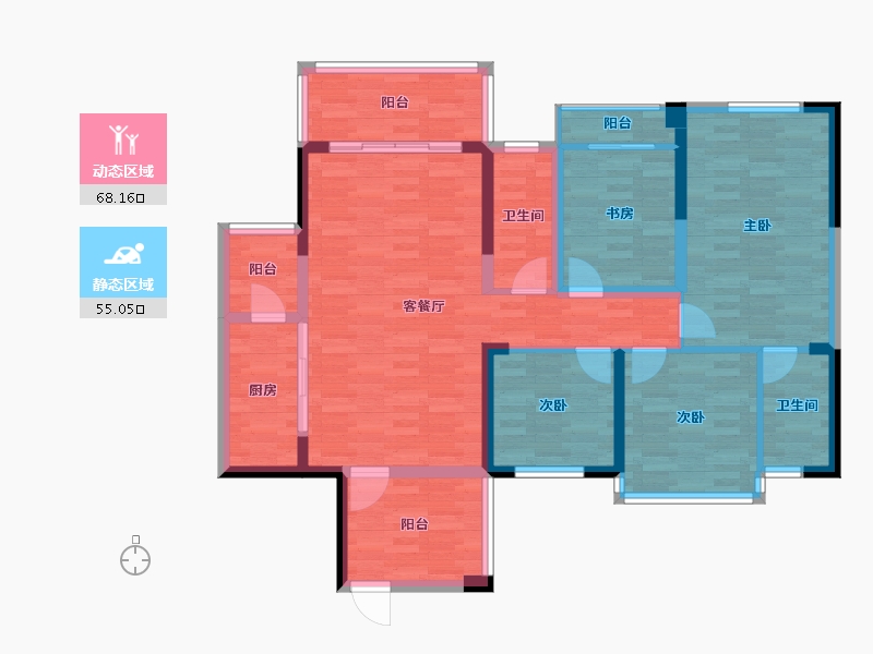 广西壮族自治区-崇左市-南兴国际-109.86-户型库-动静分区