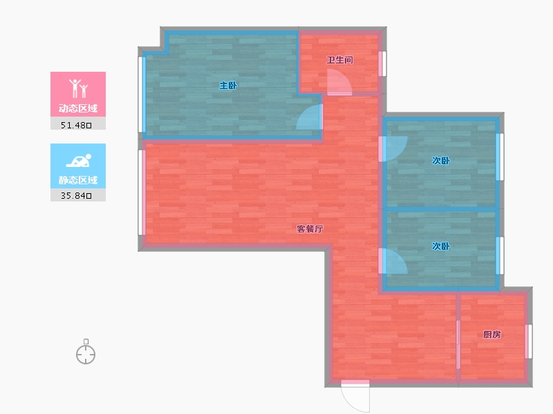 河北省-沧州市-禧福・荷堂-78.16-户型库-动静分区