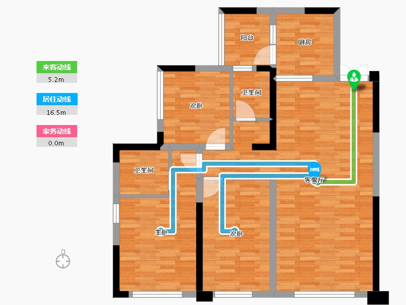 四川省-宜宾市-公园华府-91.36-户型库-动静线