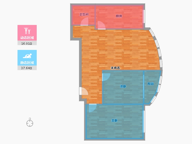 辽宁省-大连市-澳景园-86.38-户型库-动静分区