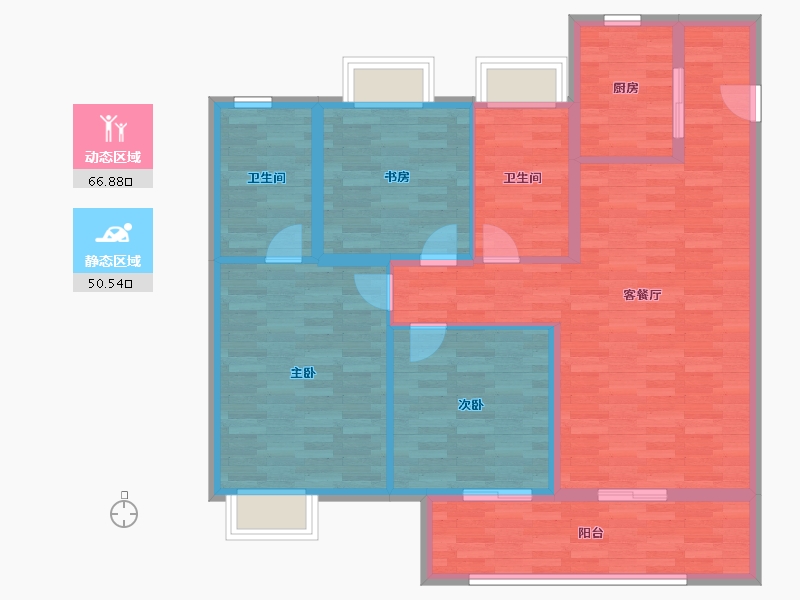 江苏省-常州市-美的·国宾府-106.01-户型库-动静分区