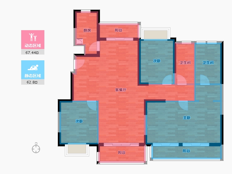 云南省-昆明市-戊爱小区-117.39-户型库-动静分区