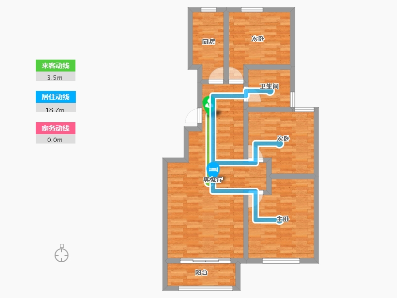 河北省-唐山市-京华嘉苑-80.85-户型库-动静线