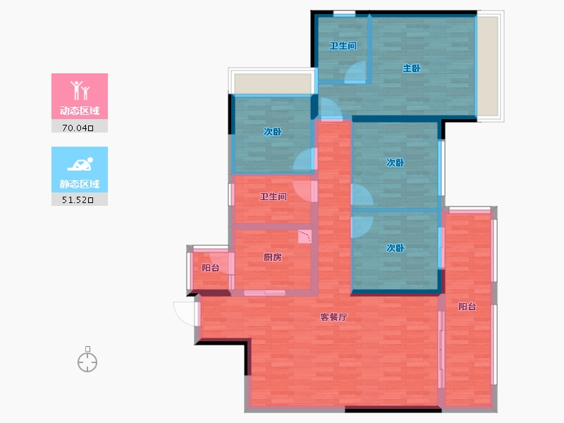 四川省-成都市-公园首府-108.61-户型库-动静分区