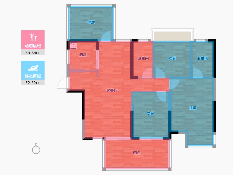 广西壮族自治区-南宁市-建发玺院-95.72-户型库-动静分区