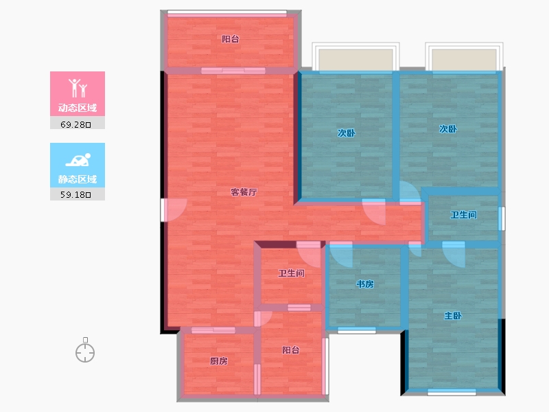 广西壮族自治区-桂林市-国学府-113.75-户型库-动静分区