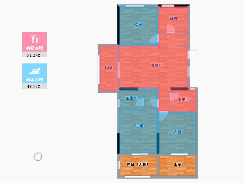 浙江省-金华市-金报步阳华府-101.07-户型库-动静分区