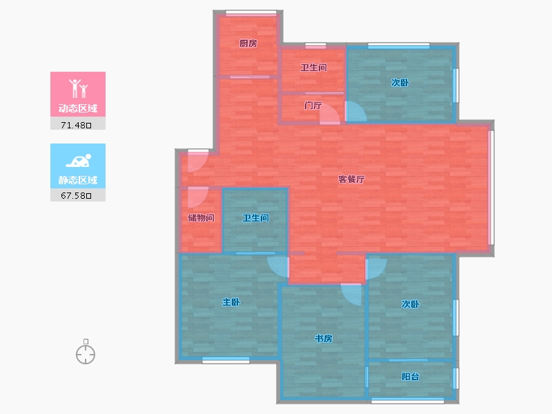 浙江省-温州市-新府花园-127.54-户型库-动静分区