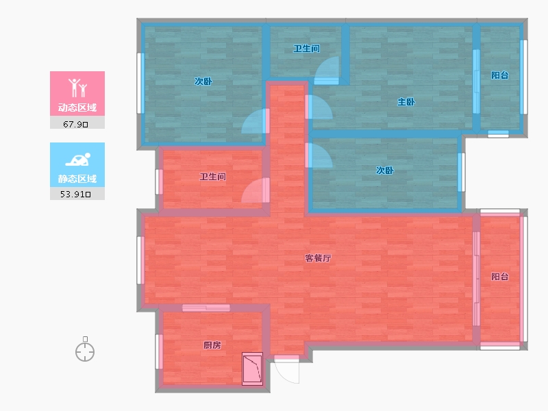 山东省-泰安市-慧源福地-107.61-户型库-动静分区