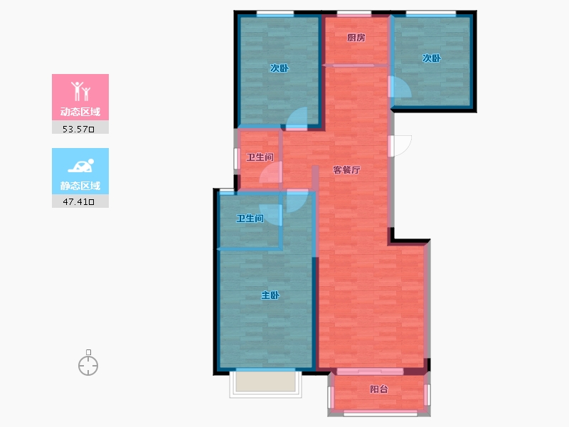 河北省-邢台市-七拾九号院-89.22-户型库-动静分区