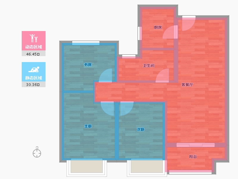 浙江省-衢州市-斗谭东区-67.57-户型库-动静分区