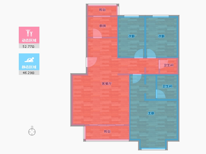 北京-北京市-长丰园三区-90.60-户型库-动静分区