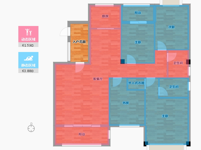 贵州省-遵义市-龙泉一号-118.23-户型库-动静分区